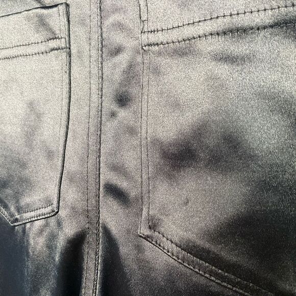 Frederick’s of Hollywood Vintage Black Satin Skinny Pants 5 - Picture 3 of 6